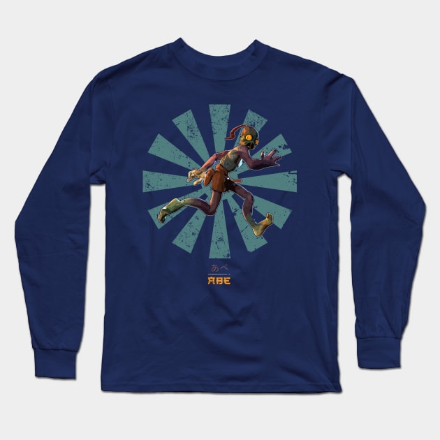 Abes Oddysee Retro Japanese Long Sleeve T-Shirt by Nova5